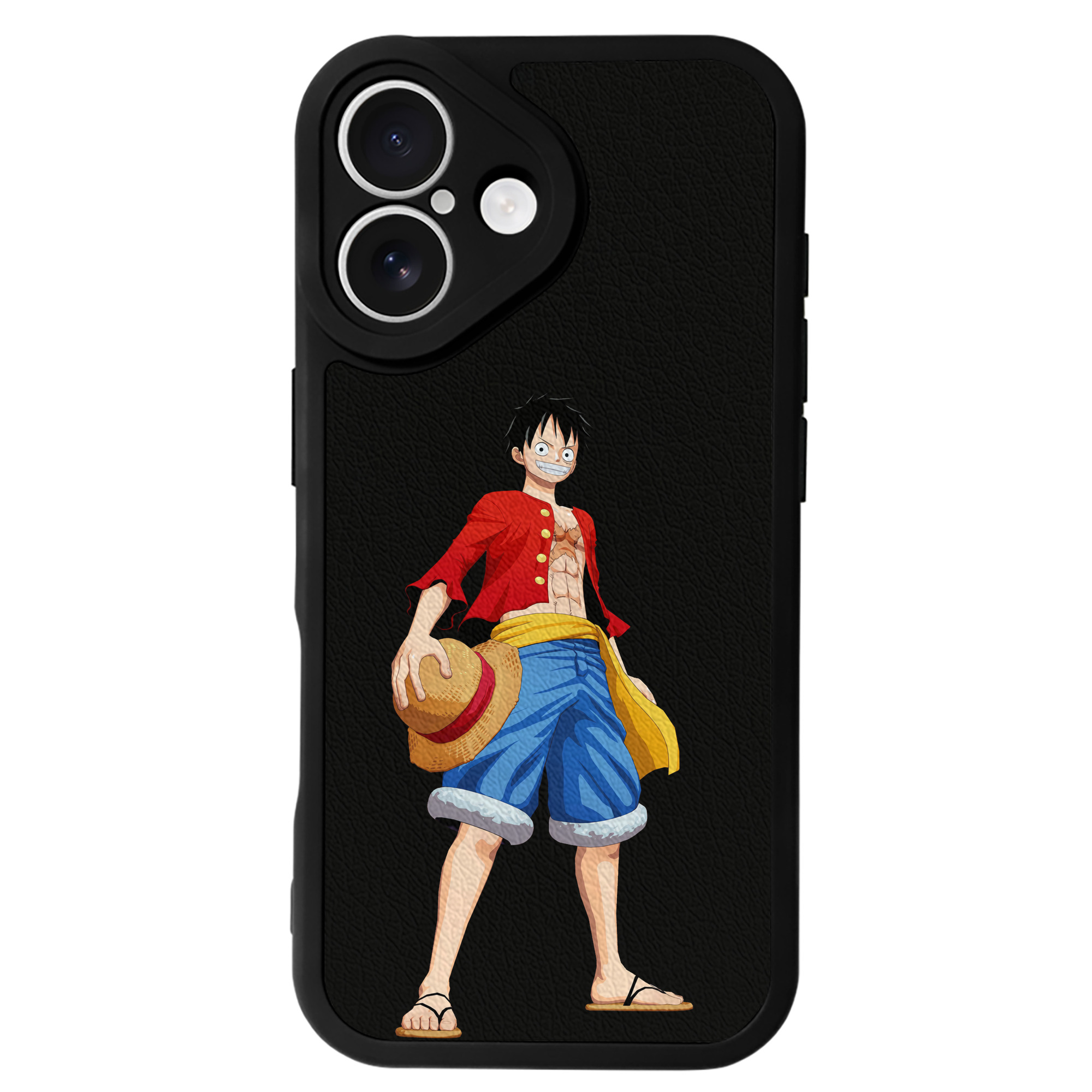 （画像用） ワンピース モンキー・D・ルフィ ONE PIECE Monkey D. Luffy 【iPhone 16シリーズ対応】シリコンスマホケース（レザー調） 材質：シリコン